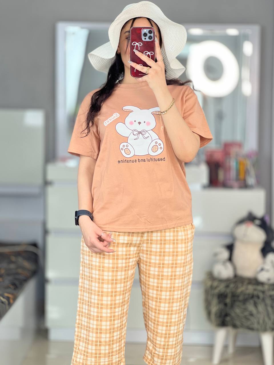 تیشرت شلوارک خرگوش قهوه ای ۲۸۳۱۵